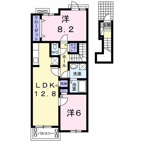ファミール アイ(2LDK/2階)の間取り写真