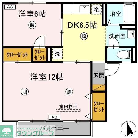 メゾン森PARTI(2DK/1階)の間取り写真