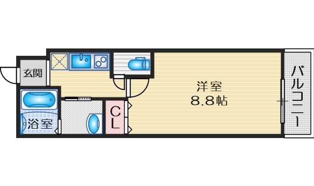 フジパレス垂水町(1K/2階)の間取り写真