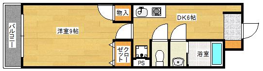第16友建ビル(1K/2階)の間取り写真