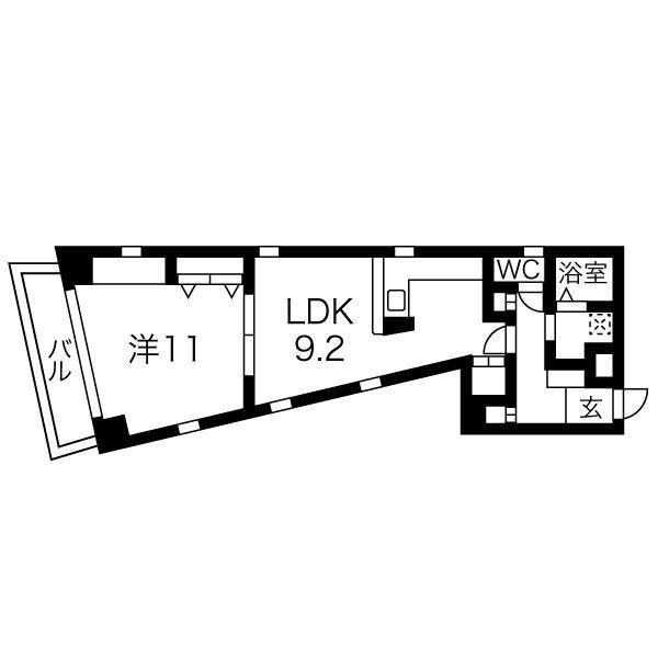 ビエラ江戸堀(1LDK/5階)の間取り写真