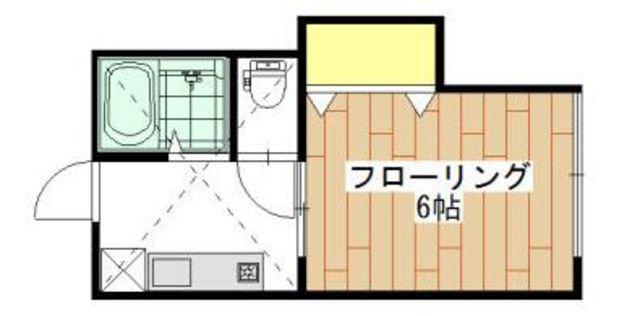 デルフィパークIII(1K/1階)の間取り写真