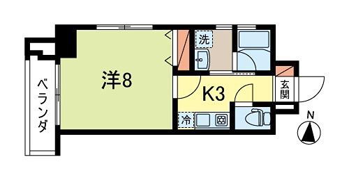 ハーモニー新高円寺(1K/2階)の間取り写真