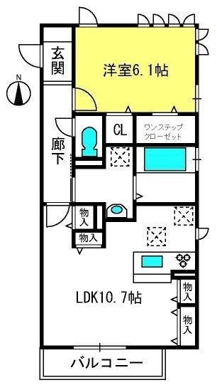 ハイムラフォーレIII(1LDK/2階)の間取り写真