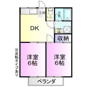 コーポ並木 3(2DK/2階)の間取り写真