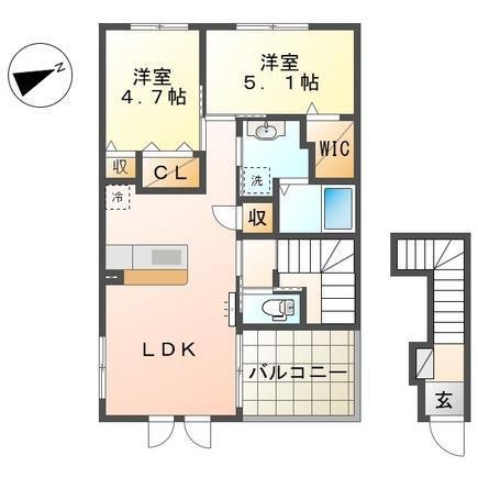 アルヴィータ(2LDK/2階)の間取り写真