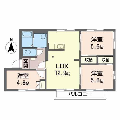 グランドメゾン・アネックスB(3LDK/2階)の間取り写真