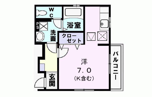 フリーデ・エム(ワンルーム/1階)の間取り写真