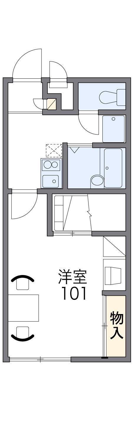 レオパレス六甲北二番館(1K/2階)の間取り写真