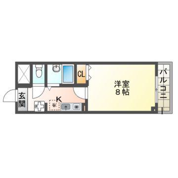 エル古川(1K/1階)の間取り写真