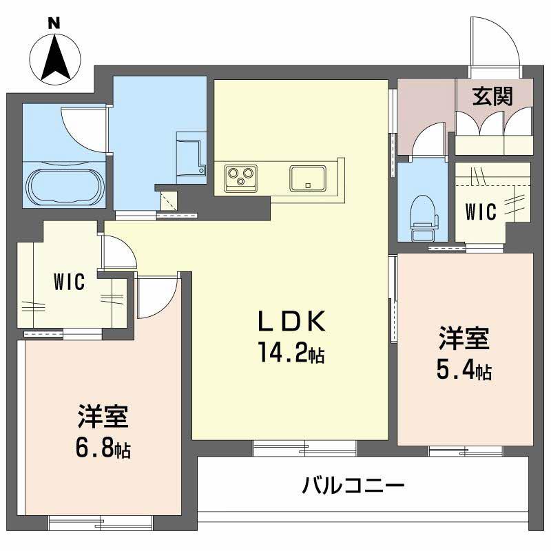 ザ プレンドール(2LDK/2階)の間取り写真