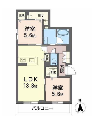 パルクブリーゼII(2LDK/2階)の間取り写真