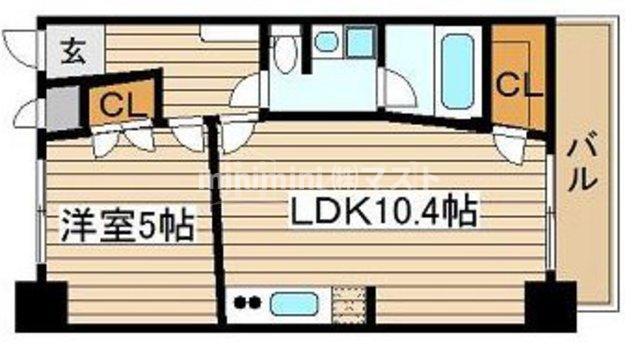 URBAN FLATS中之島(1LDK/8階)の間取り写真