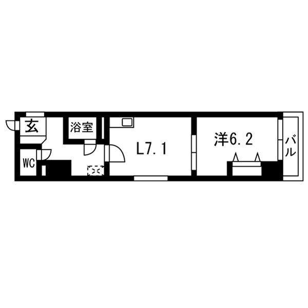 ノースランド菊水(1LDK/4階)の間取り写真
