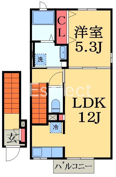 アビターレコモドC(1LDK/2階)の間取り写真