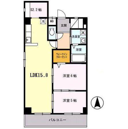 ボナール江坂(2SLDK/4階)の間取り写真