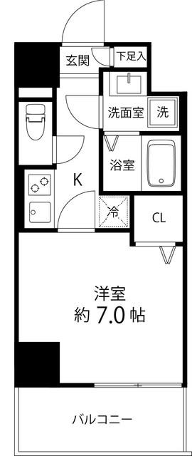 SAION町屋(1K/4階)の間取り写真