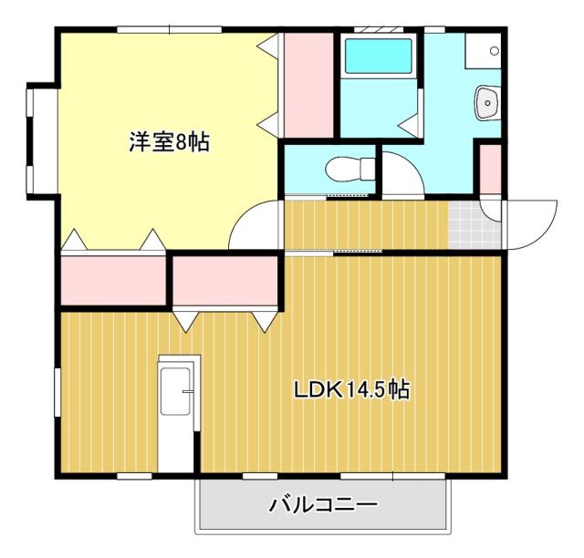 ティエドIIO B(1LDK/1階)の間取り写真