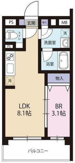 ばんばキャビンホーム(1LDK/2階)の間取り写真