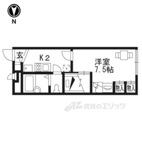 レオパレスヴィーブル呉服町(1K/2階)の間取り写真