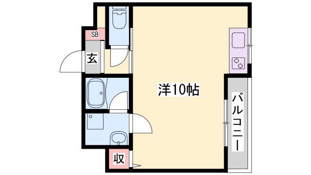 ラフェスタ今宿(ワンルーム/2階)の間取り写真