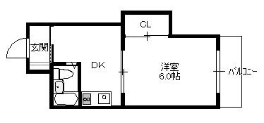 井上マンション(1DK/3階)の間取り写真