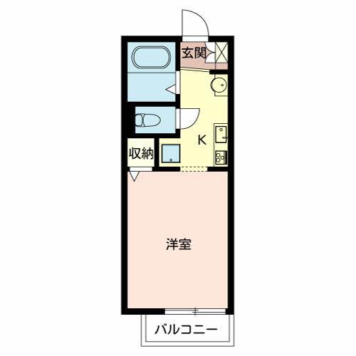 WHITEOWL(1K/2階)の間取り写真