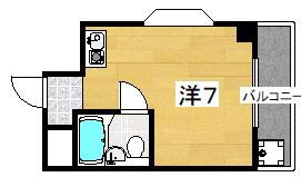 白川マンション(ワンルーム/1階)の間取り写真