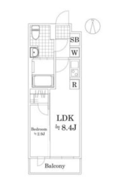 ラフィスタ鷺ノ宮(1LDK/4階)の間取り写真