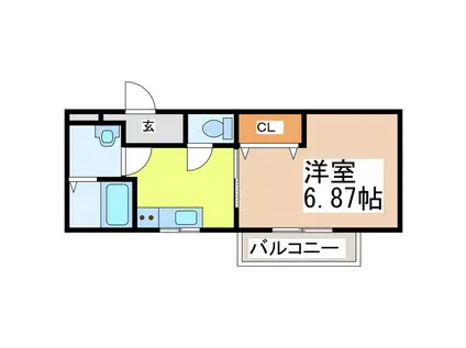 モンシェリ・U(1K/2階)の間取り写真