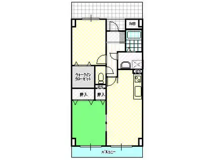 エスポワール栗原(2LDK/1階)の間取り写真