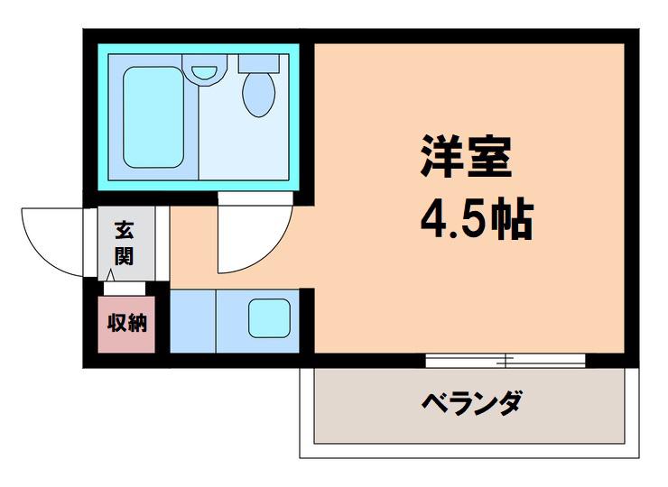 ハイムポプリ(ワンルーム/1階)の間取り写真