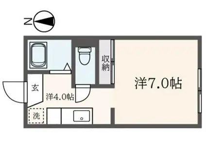 水橋ホームズIII(1K/1階)の間取り写真