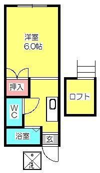 アートイン リポーズ1(1K/2階)の間取り写真