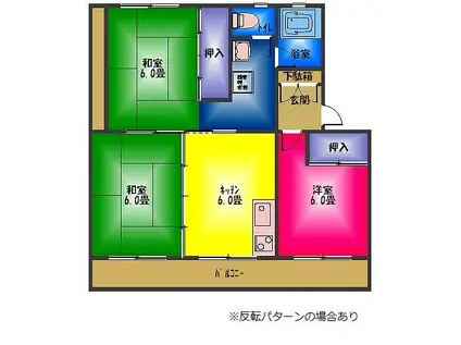 芹沢ハイツ(3DK/2階)の間取り写真