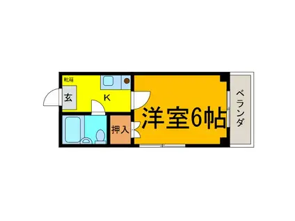 シティーガーデン鳴門(1K/9階)の間取り写真