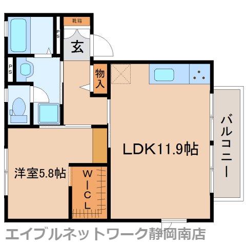 シャローグレイスB(1LDK/2階)の間取り写真