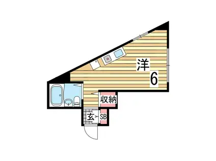 HOOP須磨浦(ワンルーム/2階)の間取り写真