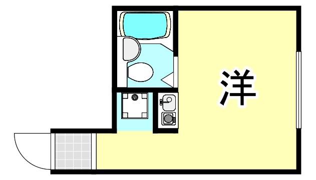 れじでんしあ甲東園(ワンルーム/3階)の間取り写真