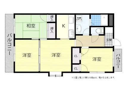 グレイスコートⅠ(4K/5階)の間取り写真