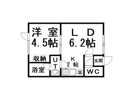 コーポリベラル(1DK/1階)の間取り写真