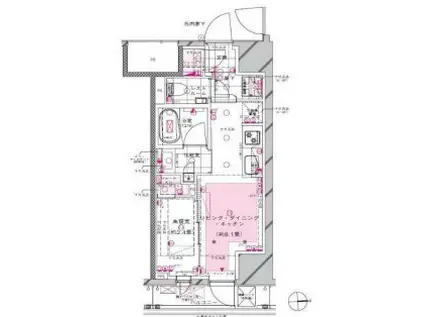ピアース新宿三丁目(1LDK/4階)の間取り写真