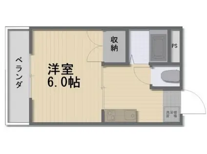 あるふぁII(1K/3階)の間取り写真