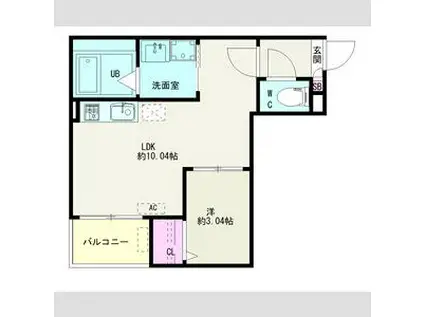 JACK DAIKOI(1LDK/2階)の間取り写真