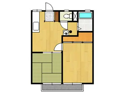 サンハイツ秋山(2DK/2階)の間取り写真