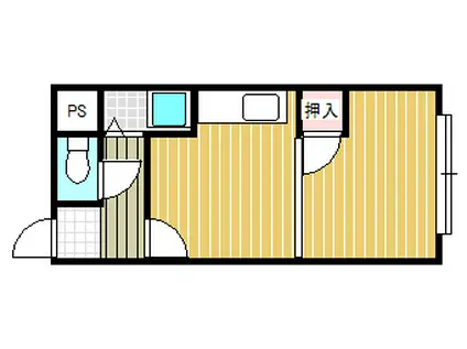 TINYSQUARE II(1DK/1階)の間取り写真