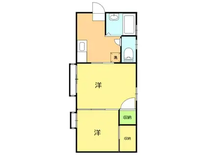 第2桜井荘(2K/2階)の間取り写真