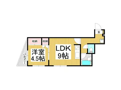 ベルメッソさんぽ館(1LDK/5階)の間取り写真