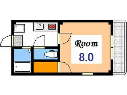 新京パレス(1K/3階)の間取り写真