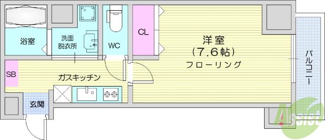 メゾン・ド・ポラリス(1K/5階)の間取り写真